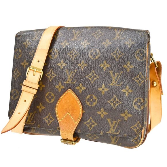 LOUIS VUITTON Cartouchiere GM Shoulder Bag Monogram Leather Brown